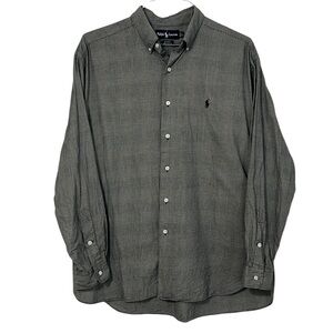 Vintage Ralph Lauren McMeel men’s Size Large black & white plaid‎ cotton shirt.